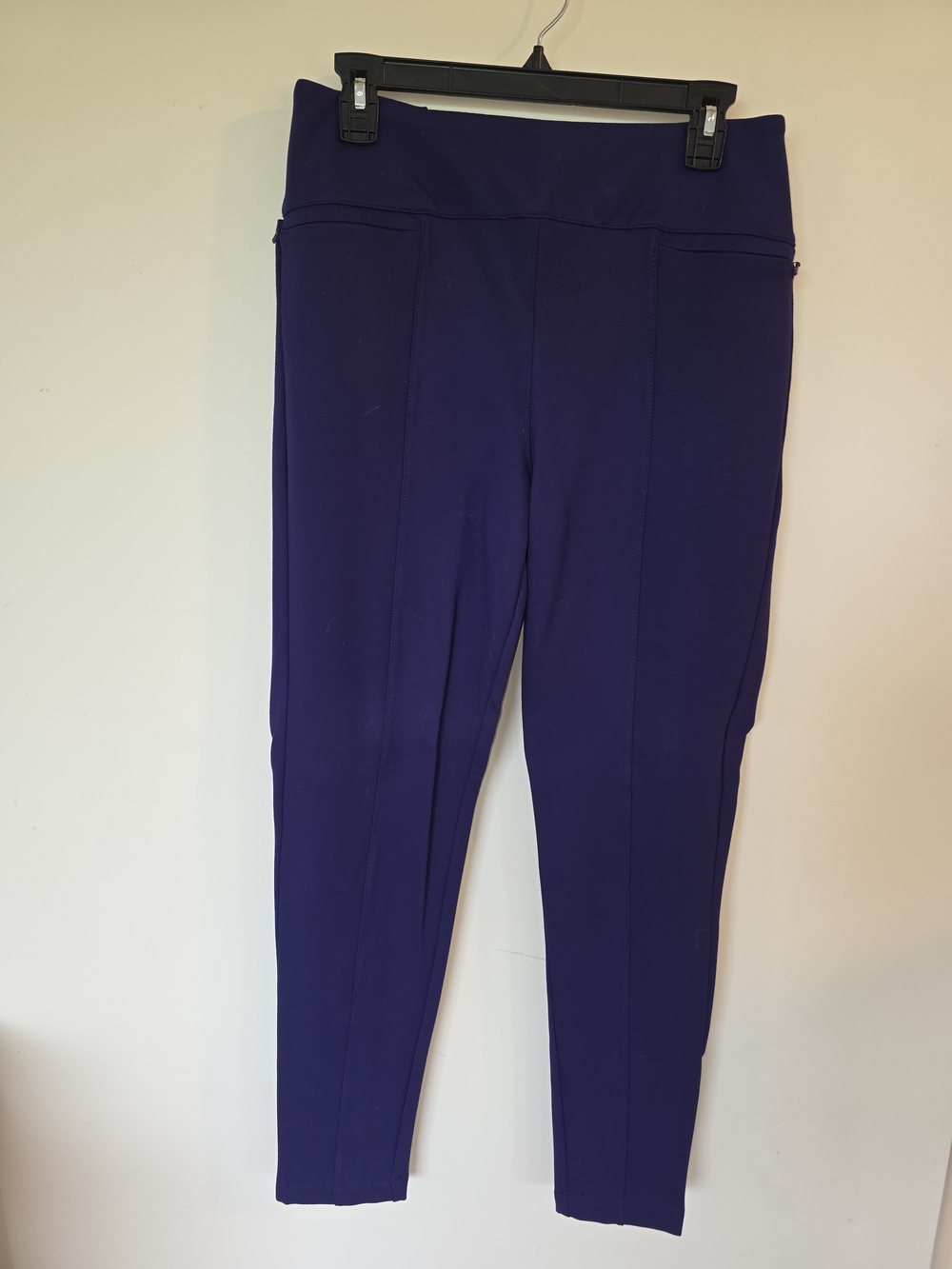 Betabrand Women Dress Pant Yoga Pant Power Down Skinny Large Long Purple